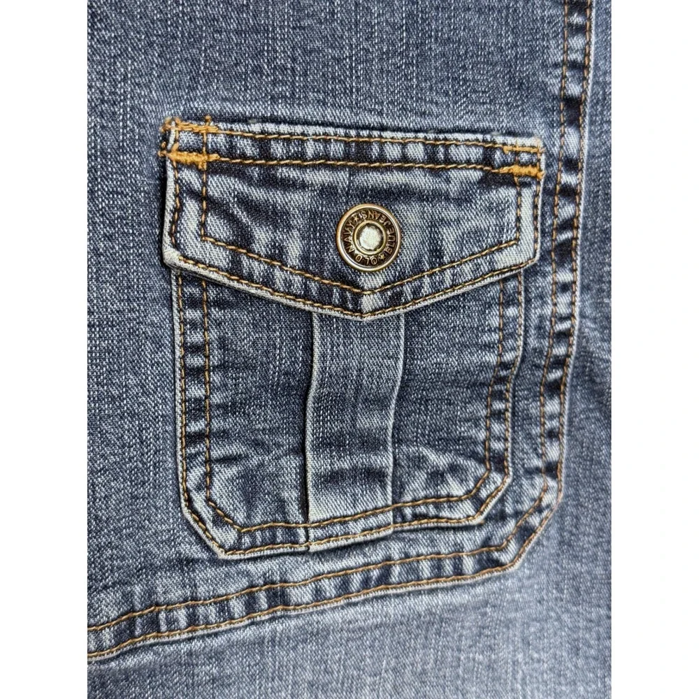 VTG Old Navy 10 Denim Jean Cargo Mini Skirt Front Pocket Low‎ Rise Y2K 2000s